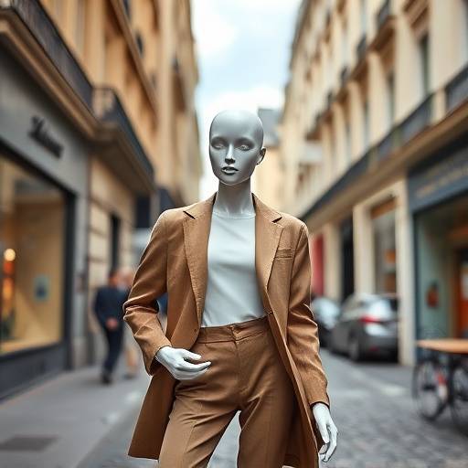 Mannequin posant dans une rue parisienne chic pour une séance de photographie de mode.